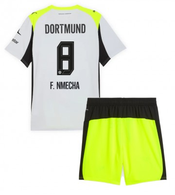 Borussia Dortmund Felix Nmecha #8 Segunda Equipación Niños 2025-26 Manga Corta (+ Pantalones cortos)